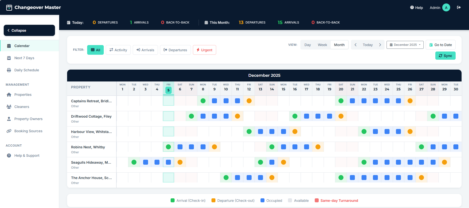 Calendar View - All bookings in one place